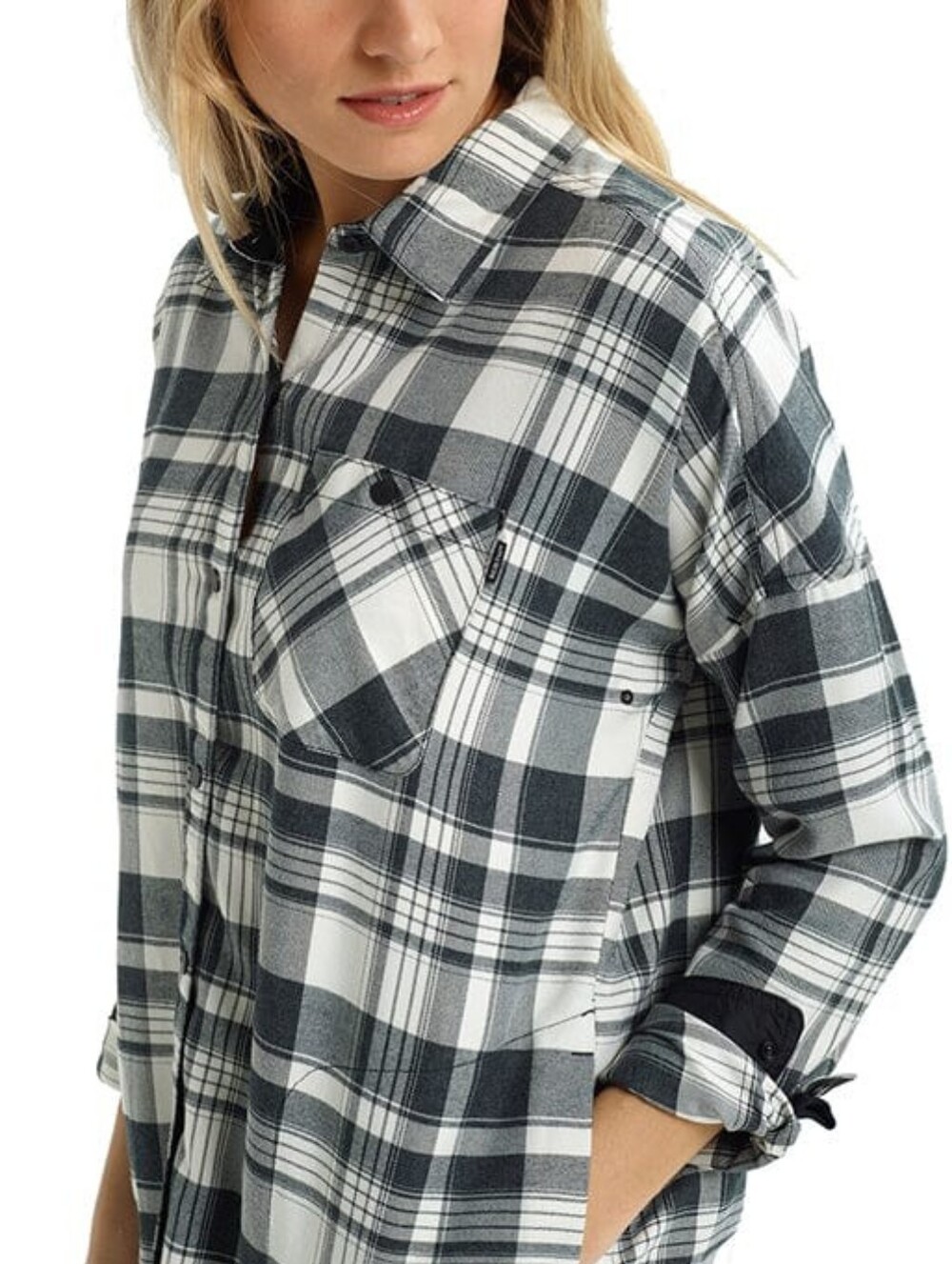 Burton Womens Grace Flannel True Black Marcy Plaid